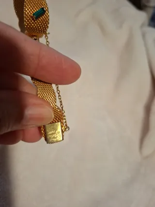 Pulsera Radi Madera Vintage Oro y Verde