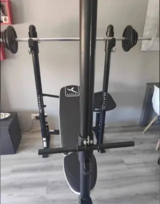 Banco Plegable + Barra + Discos