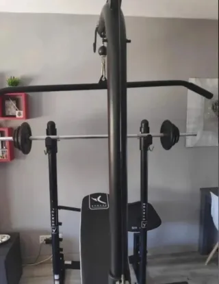 Banco Plegable + Barra + Discos