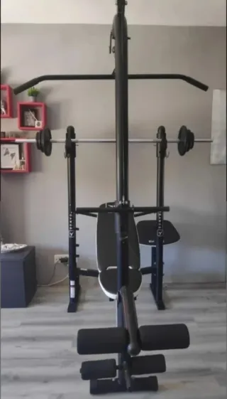 Banco Plegable + Barra + Discos