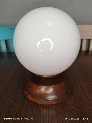 Lámpara Vintage Madera y Cristal