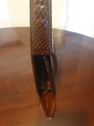 Bolso vintage piel serpiente marrón