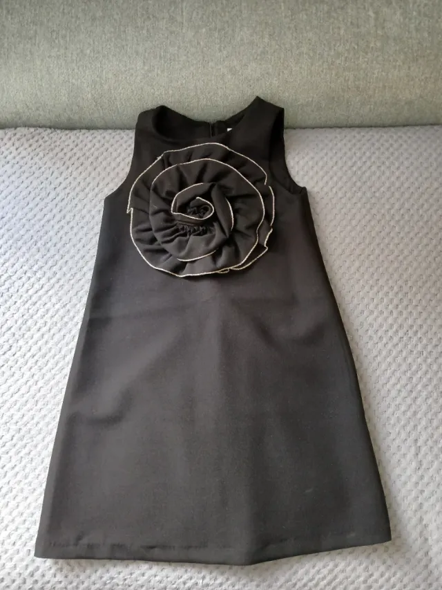 Vestido negro niña flor, talla10