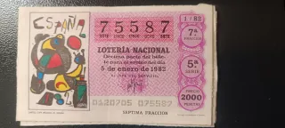 Lotería Nacional Décimos Antiguos