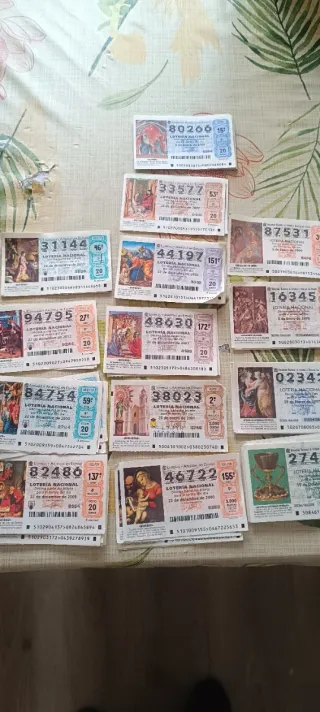 Lotería Nacional Décimos Antiguos