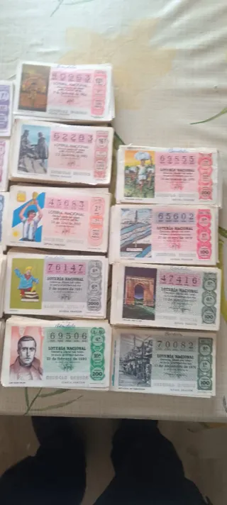 Lotería Nacional Décimos Antiguos