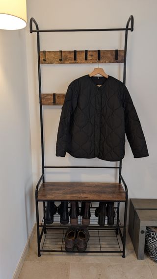 Perchero recibidor con banco y zapatero