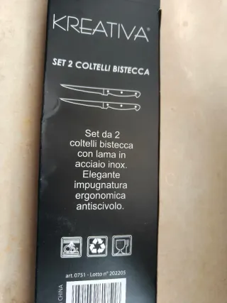 Set 2 Coltelli Bistecca Kreativa Acciaio Inox