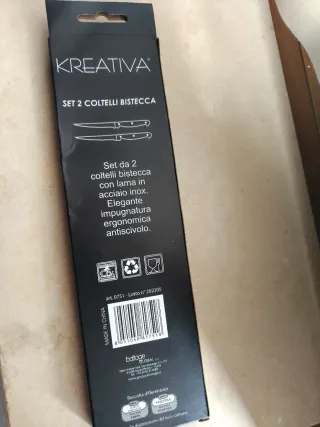 Set 2 Coltelli Bistecca Kreativa Acciaio Inox