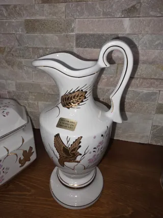 Juego Cerámica: Jarrón, Bombonera y Jarra