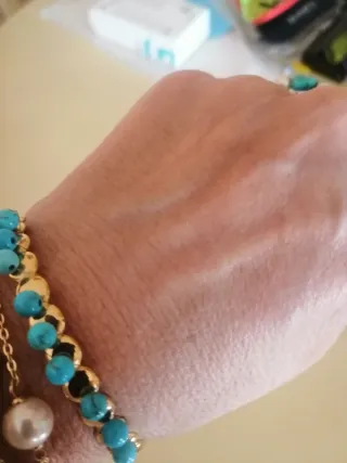Pulsera acero con turquesas