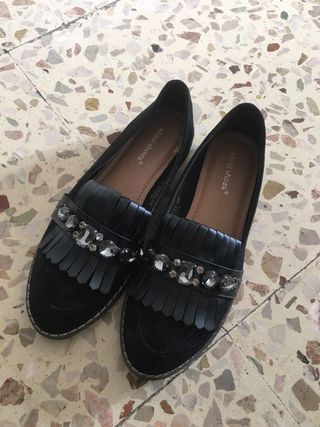 Scarpe basse donna nere con strass