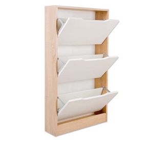 Zapatero 3 puertas blanco y roble