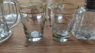 Set Vasos Chupito, Copa y Salero Cristal