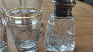 Set Vasos Chupito, Copa y Salero Cristal