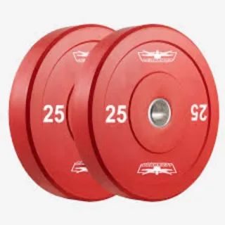 4Discos Verdes 10kg (50mm)y 2 rojos 25kg