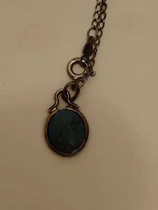 Cadena plata ley con colgante azul