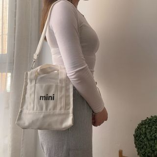 Bolso mini de lona blanco