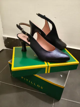 Zapatos Pitillos destalonados azul