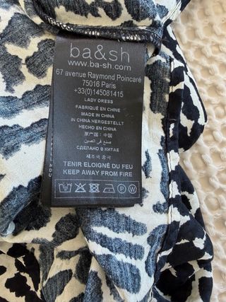 Vestido Ba&sh estampado blanco y negro