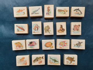 19 cajas cerillas antiguas colección FAUNA MARINA