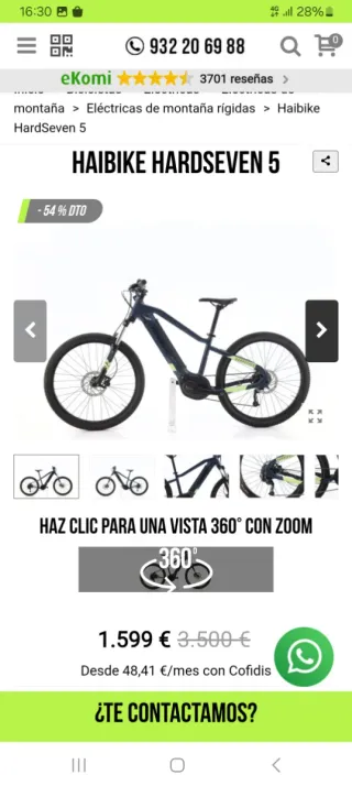 Bicicleta MTB Eléctrica Haibike Talla 29