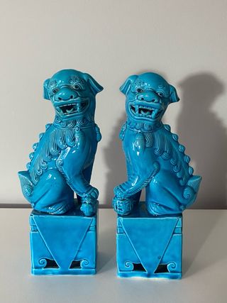 Pareja Perros Foo Chinos/Leones Guardianes
