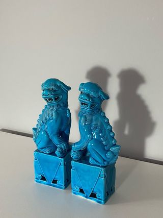 Pareja Perros Foo Chinos/Leones Guardianes