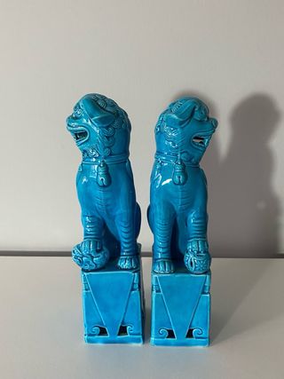 Pareja Perros Foo Chinos/Leones Guardianes