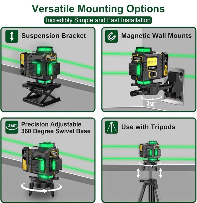 Livella Laser GISAM 4D 16 Linee + Valigetta