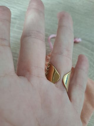 Anillo Dekorazón Acero Dorado Turquesa Nuevo