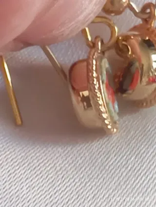 Orecchini vintage mosaico in argento dorato