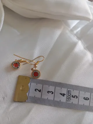 Orecchini vintage mosaico in argento dorato