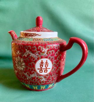 TETERA Y BANDEJA DE PORCELANA CHINA DE COLECCIÓN