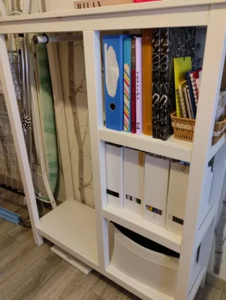 Armario abierto HEMNES, blanco, madera maciza