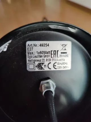 Lámpara Colgante Negra Geometrica