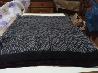 Sciarpa donna fantasia geometrica bianco/nera