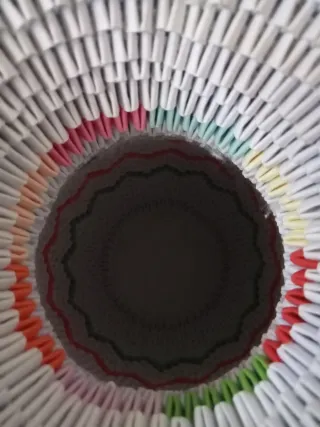 Jarrón Decorativo Origami Papel hecho artesanal .