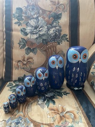 Set de 7 figuras de búhos