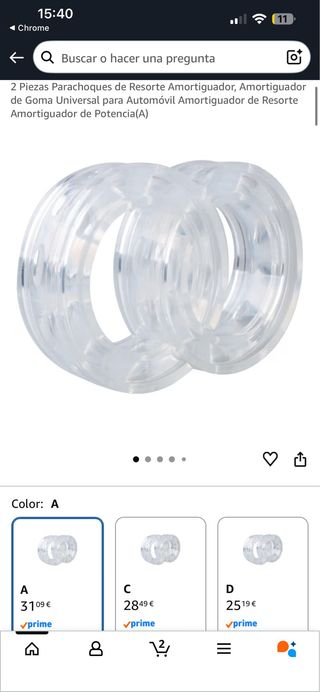 2 Amortiguadores Resorte Goma Universal