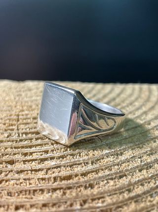 Anillo Sello Plata Antigua