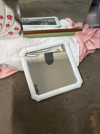 Espejo decorativo blanco y verde