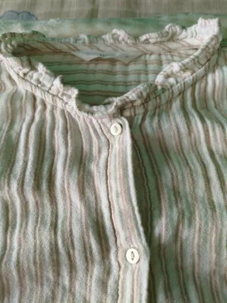 Blusa Mango a righe beige e rosa