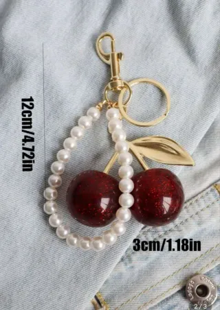 CHARM para Bolso Cerezas y Perlas Dorado