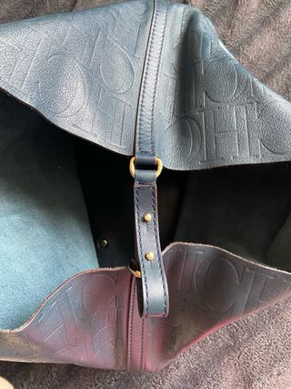 Bolso Piel Carolina Herrera Azul Perfecto estado