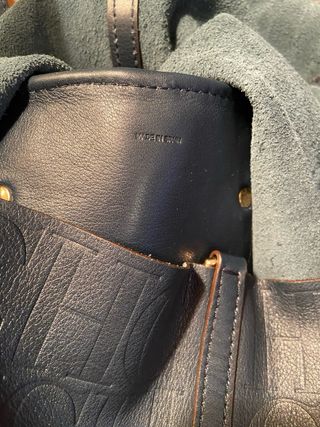 Bolso Piel Carolina Herrera Azul Perfecto estado