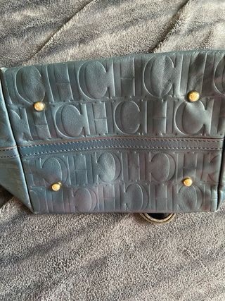 Bolso Piel Carolina Herrera Azul Perfecto estado