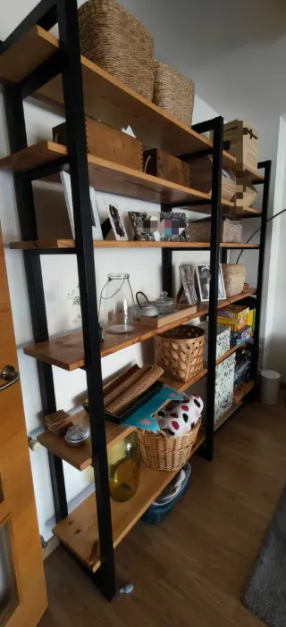 Estantería Industrial Madera y Metal