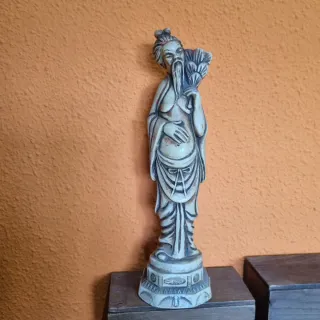 Pareja Figuras Orientales Vintage Sabios Chinos