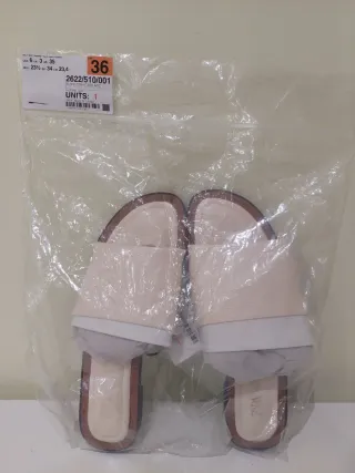 Zara Palas Piel Beige Talla 37